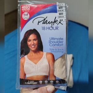 New Playtex 18hr Shoulder Comfort Side & Back Smoothing Wire Free Beige 50DD